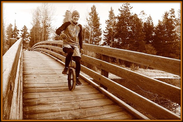 A Turkey on a Unicycle. Photo by Terry Allen.