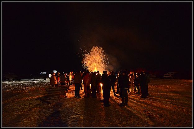 Back at the Fire to Get Warm. Photo by Terry Allen.