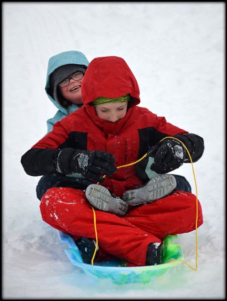 Toboggan Riding. Photo by Terry Allen.