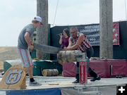 Sawing. Photo by Dawn Ballou, Pinedale Online.