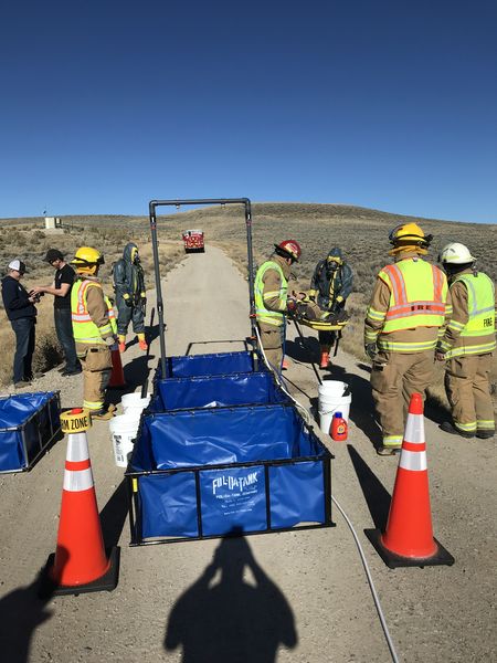 Simulated Hazardous Materials response. Photo by Sublette County Unified Fire.