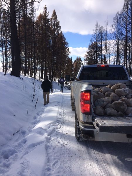 Road ditch work. Photo by Pinedale Lions Club.