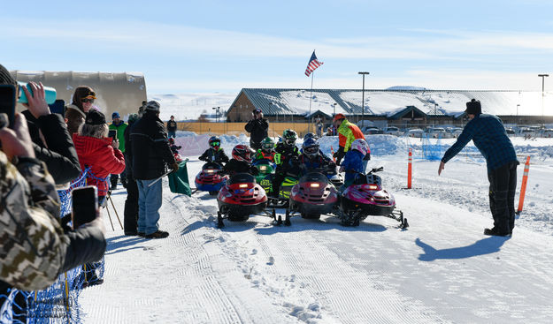 Kids Sno-Cross race. Photo by Arnold Brokling.