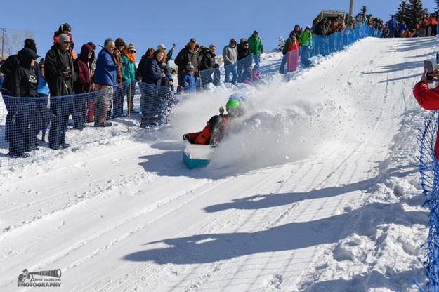 Kicking up snow. Photo by Arnold Brokling.