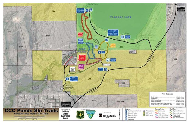 CCC Ponds area Nordic ski trails. Photo by Sublette County Recreation Board.