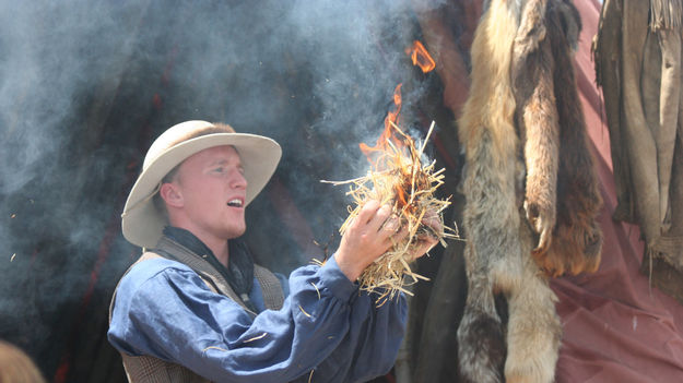 Fire starting. Photo by Pinedale Online.