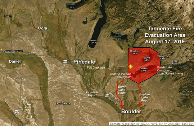 Evacuation Map. Photo by Teton County Incident Management.