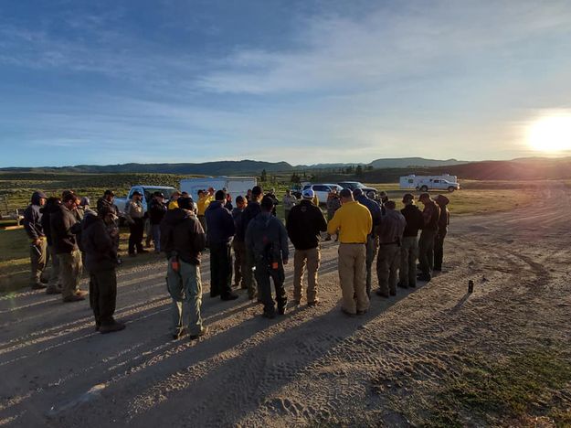 Sunday morning briefing. Photo by Bridger-Teton National Forest.