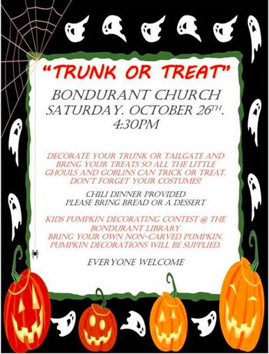 Trunk or Treat in Bondurant. Photo by Bondurant Community Club.