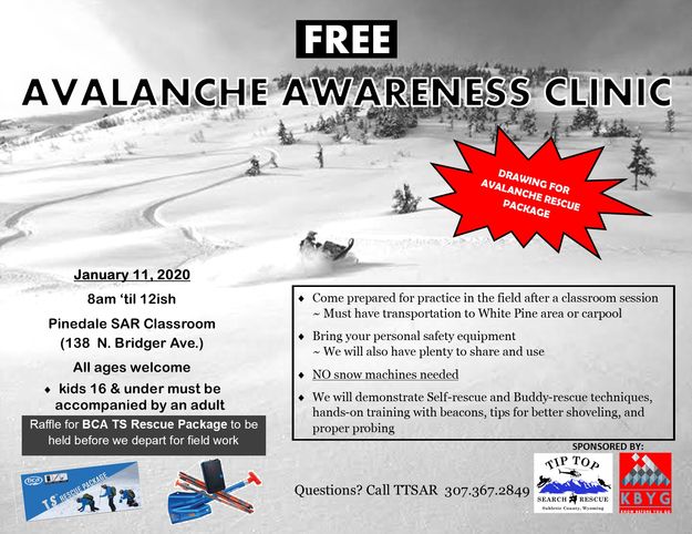 Avalanche Awareness Class. Photo by Tip Top Search & Rescue.