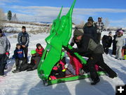 Getting a push. Photo by Dawn Ballou, Pinedale Online.