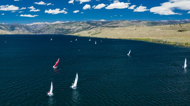 Regatta from the air. Photo by Tony Vitolo.