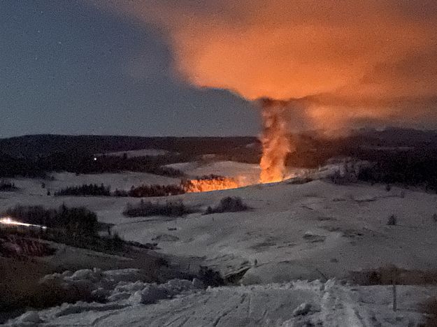 House fire in Hoback Ranches. Photo by Sublette County Unified Fire.