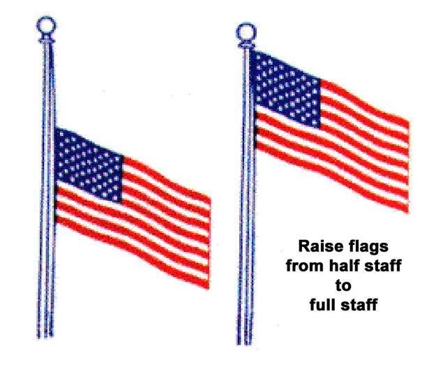 Raise flags to full staff. Photo by .