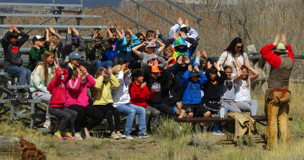 Learning Indian Sign Language. Photo by Dawn Ballou, Pinedale Online.