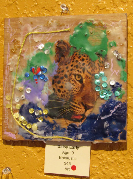 Encaustic by Daisy. Photo by Dawn Ballou, Pinedale Online.