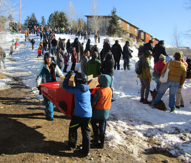 Back up the hill. Photo by Dawn Ballou, Pinedale Online.