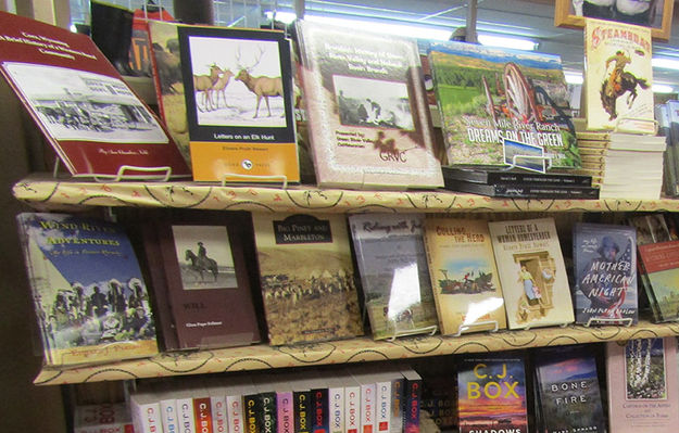 Books by local authors. Photo by Dawn Ballou, Pinedale Online.