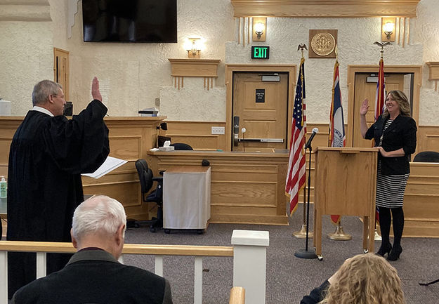 District Court Clerk Janet Montgomery. Photo by Dawn Ballou, Pinedale Online.