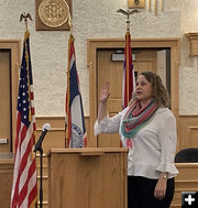 Treasurer Emily Paravicini. Photo by Dawn Ballou, Pinedale Online.