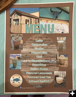 Turquoise Buffalo Menu. Photo by Dawn Ballou, Pinedale Online.