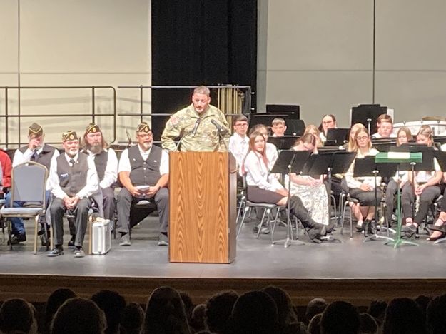 SFC Michael Scherbel - Keynote Speaker. Photo by Dawn Ballou, Pinedale Online.